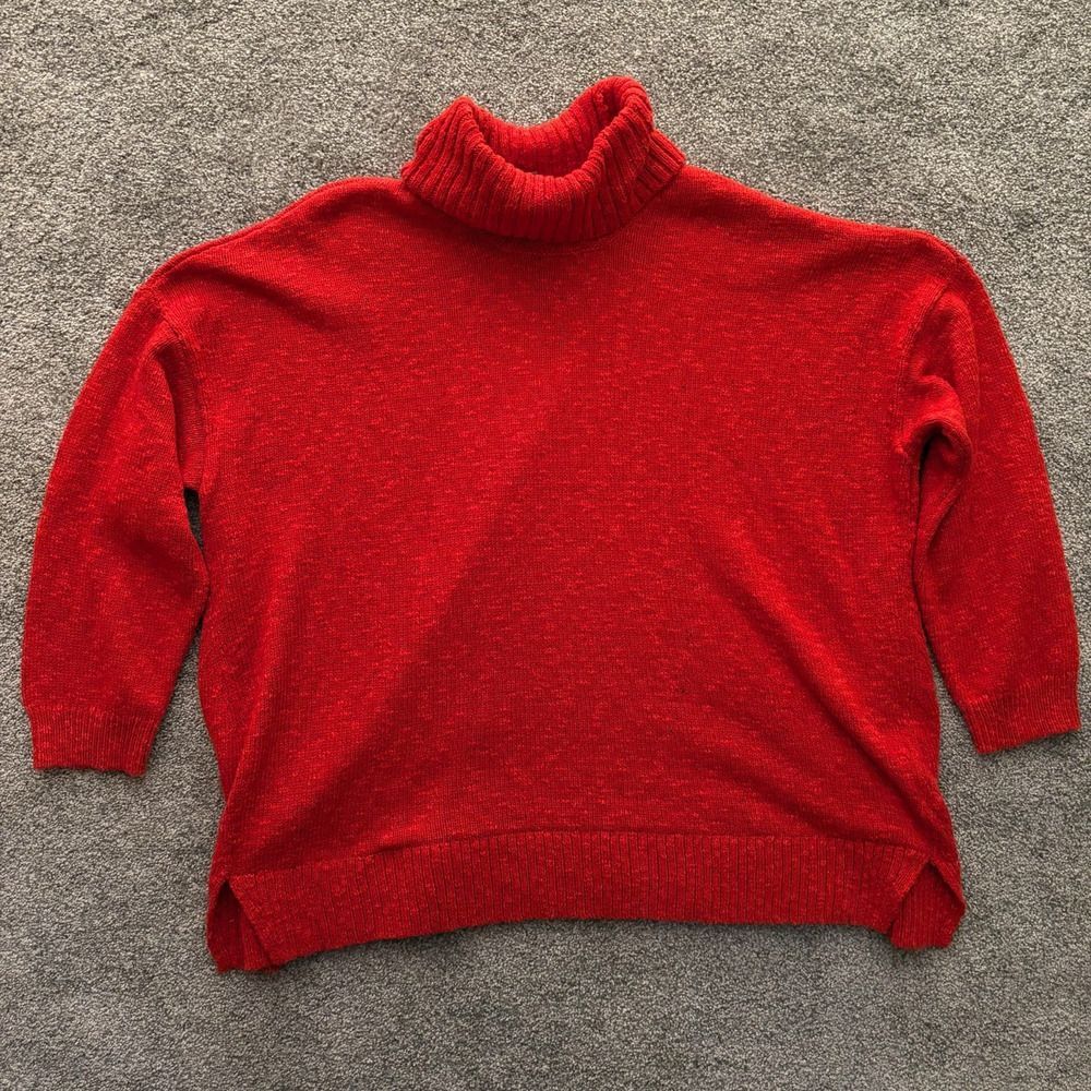 NWT J. Jill Sweater Women's Size XL Red Chili Turtleneck Speckle Classic